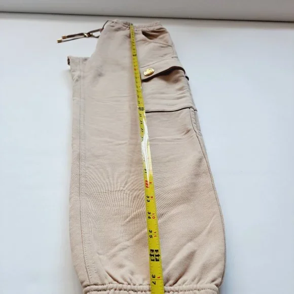 NEW BALMAIN Cargo Sweatpants Tan Sand Color Size S